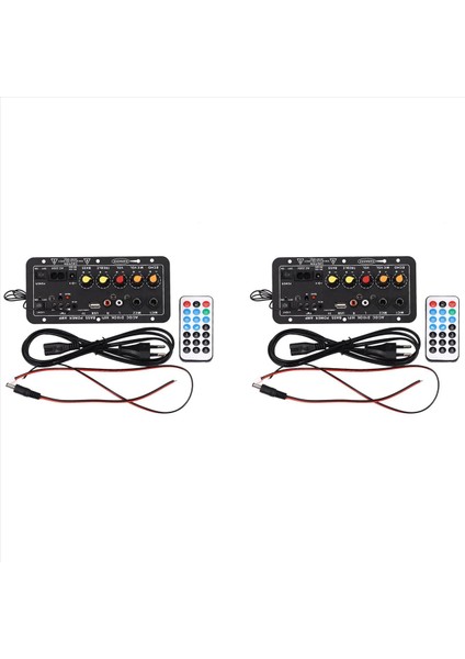 2x Dijital Bluetooth Stereo Amplifikatör Kart Subwoofer Çift Mikrofon Karaoke Karaoke Amplifikatörler 8-12 Inç Hoparlör Ab Fişi (Yurt Dışından)