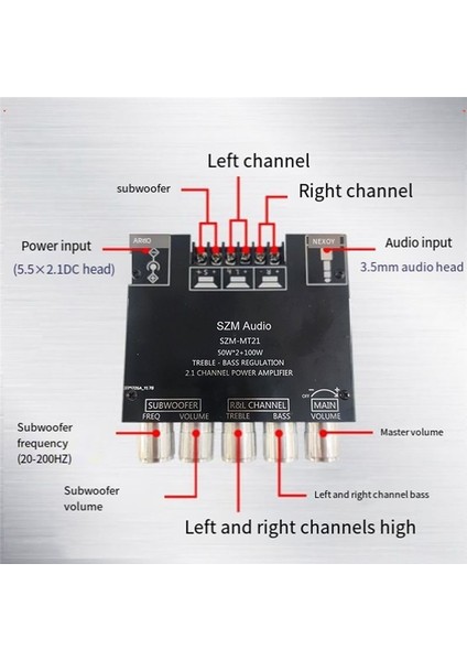 2 1 Kanal Bluetooth Dijital Güç Amplifikatör Kartı Modülü Yüksek/bas 50WX2+100W Yüksek Güç Amplifikatörü (Yurt Dışından) fırsatları