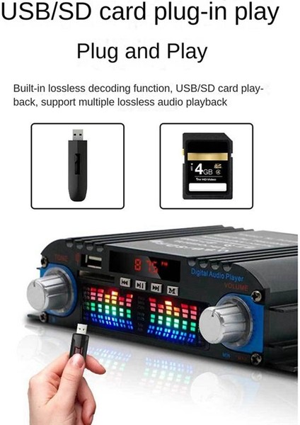 4 Kanallı 60W Yüksek Güçlü Araba Bluetooth Ses Amplifikatörü Hifi Stereo Mini Ses Alıcısı Araba Ses Modifikasyonu Evi (Yurt Dışından) modelleri