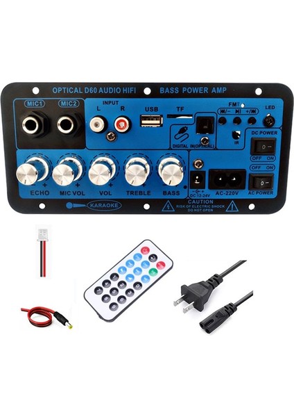 Bluetooth Amplifikatör Kartı Bt5 0 Yüksek Güçlü Bas Amplifikatör Optik Ses Girişi Karaoke Audio Anakart (Abd Fişi) (Yurt Dışından)