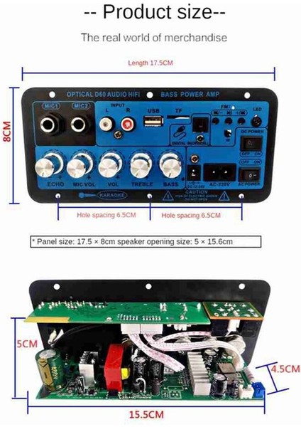 Bluetooth Amplifikatör Kartı Bt5 0 Yüksek Güçlü Bas Amplifikatör Optik Ses Girişi Karaoke Audio Anakart (Abd Fişi) (Yurt Dışından) modelleri