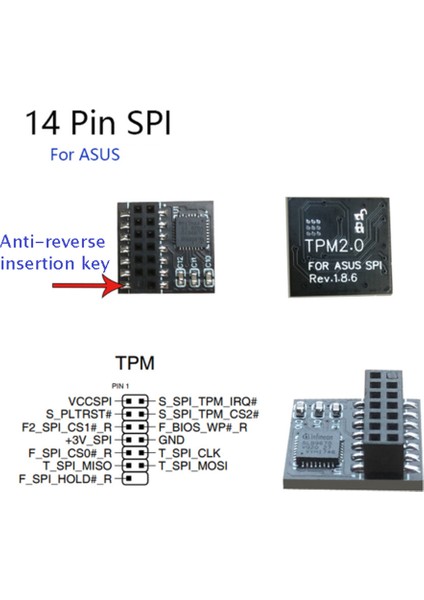 Tpm 2 0 Şifreleme Güvenlik Modülü Uzak Kart 14 Pin Spı Tpm2 0 Asus Motboard Için Güvenlik Modülü (Yurt Dışından) fiyatları