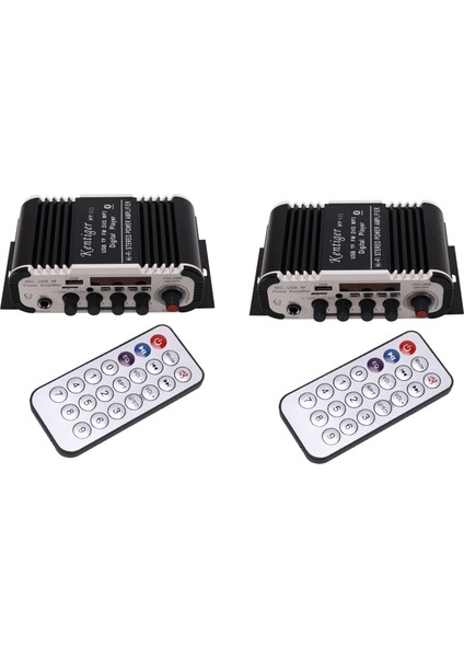 Kentiger 2x Hy - V11 Bluetooth Amplifikatör 2 -Kanallı Süper Bas Ses Amplifikatörü Uzaktan Kumandalı Tf USB Fm 85DB Mp3 Fm Radyo (Yurt Dışından)