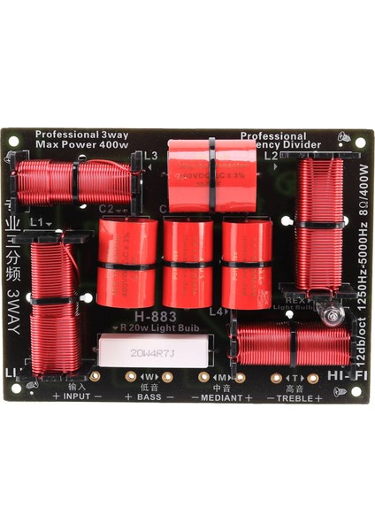 400W 3 Yolu Crossover Bölücü Hifi Tweeter Woofer Hoparlör Crossover 1250H/5000Hz Yüksek Perdeli Korumalı (Yurt Dışından)
