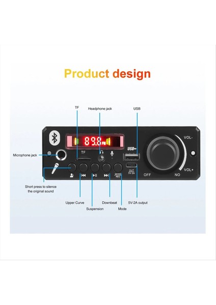 160W Amplifikatör Bluetooth 5 0 Dıy Mp3 Kod Çözücü Kartı Ses Oynatıcısı 12V Mp3 Pansiyon Arabası Fm Radyo Modülü Tf USB Mıc Kayıt (B) (Yurt Dışından) fiyatları