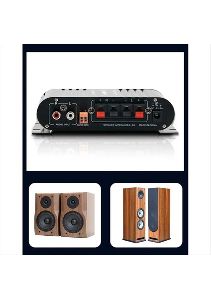 Mini Dijital Güç Sesli Araba Amplifikatörü Mavi Hafif Stereo Ses Amplifikatörü Ev Sineması Kulübü Müziği 200W X2 (B) (Yurt Dışından) indirimleri