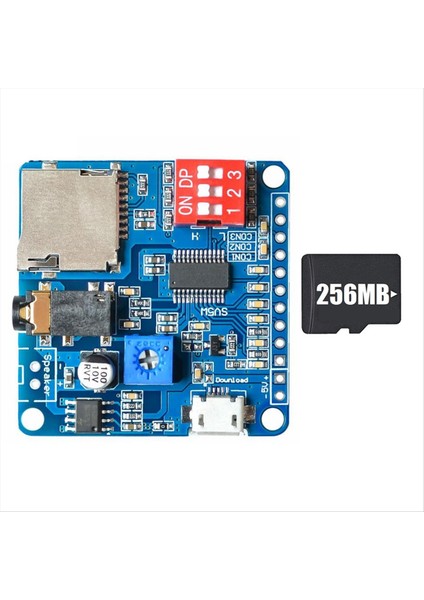 Sesli Oynatma Modülü Mp3 Player MODÜLÜ+256MB Hafıza Kartı Uart I/o Tetikleyici Sınıf D Amplifikatör Kartı 5W DY-SV5W (Yurt Dışından)
