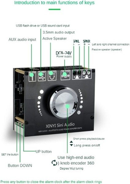 Hıfı-Dereceli 50WX2 Stereo Bluetooth Dijital Amplifikatör Kartı Modülü Wifi Zamanlama Saati Modülü ile Çok Fonksiyon (Yurt Dışından) indirimleri