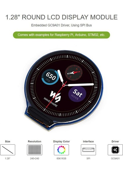 2pcs 1 28INCH Yuvarlak Ekran LCD Ekran Modülü GC9A01 Spı Iletişim Rgb 65K Ahududu Için Renk Desteği (Yurt Dışından) fiyatları