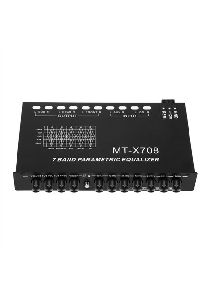 7-Bantlı Araba Ses Ekolayzır Ayarlanabilir 7 Bant Eq Otomobil Amplifikatörü Cd/aux Girişi Seçme Anahtarı Siyah (Yurt Dışından)