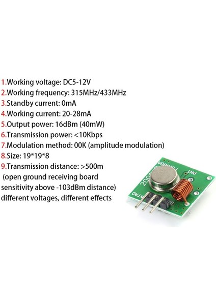 10SET 433M Süper Rejeneratif Modül Kablosuz Verici Modül Hırsız Alarm Verici Alıcı 433 Frekans (Yurt Dışından) modelleri