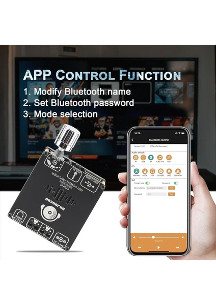 Dajunguo C50HS Bluetooth Amplifikatör Kartı 50W+50W TPA3116D2 Hıfı Chıp 12-24V Dijital Ses Güç Amplifikatör Modülü (Yurt Dışından) fiyatları