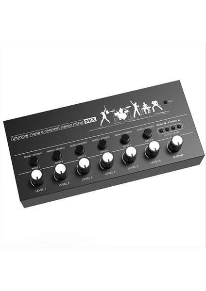6 Kanallı Ses Mikseri Ultra Düşük Gürültü Hattı Mikseri Gitar Bas Klavyeleri ve Sahne Karıştırma Için Kolay Çalışma Stereo Mikser (Yurt Dışından)