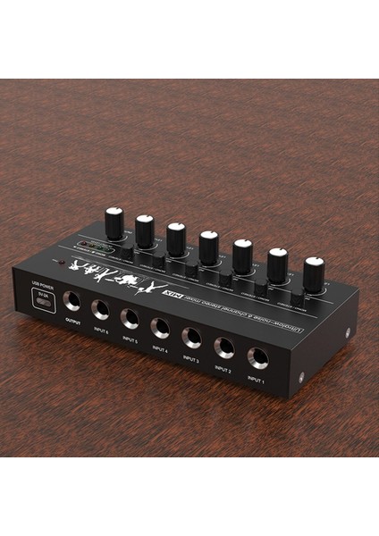 6 Kanallı Ses Mikseri Ultra Düşük Gürültü Hattı Mikseri Gitar Bas Klavyeleri ve Sahne Karıştırma Için Kolay Çalışma Stereo Mikser (Yurt Dışından) fiyatları