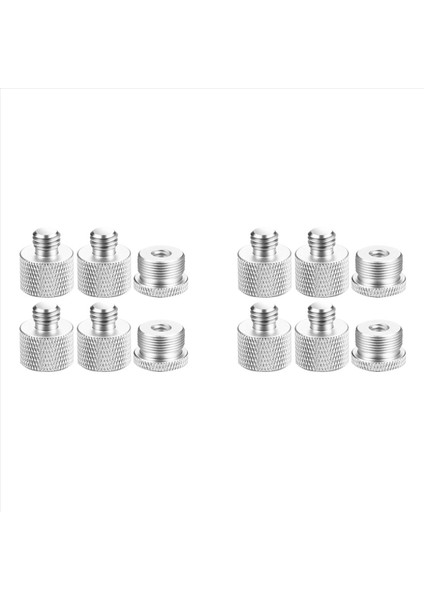 12 Pcs Mikrofon Iplik Adaptör Seti 5/8 Dişi Ila 3/8 Erkek ve 3/8 Dişi Ila 5/8 Erkek Vidalı Adaptör Diş (Yurt Dışından)