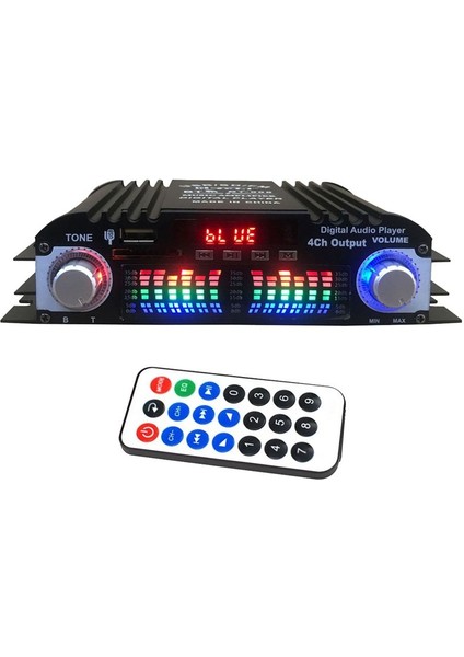 Bluetooth 5 0 Hıfı Ses Amplifikatörü 4 Kanallı Dijital Ses Amplifikatörü Ev Ses Sistemleri Araba Karaoke USB Sd Aux&#39 U (Yurt Dışından)
