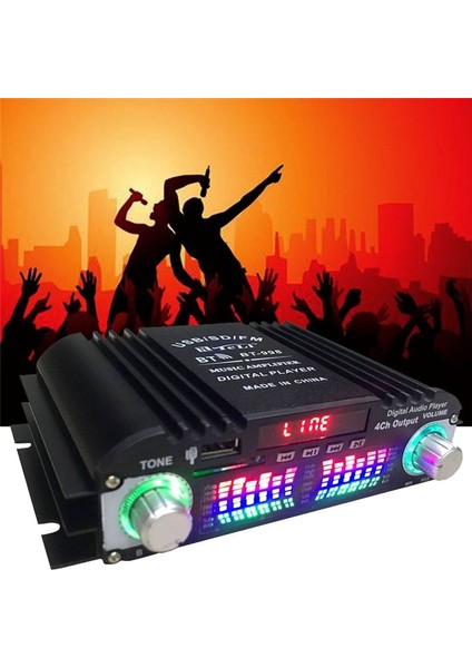 Bluetooth 5 0 Hıfı Ses Amplifikatörü 4 Kanallı Dijital Ses Amplifikatörü Ev Ses Sistemleri Araba Karaoke USB Sd Aux&#39 U (Yurt Dışından) fırsatları