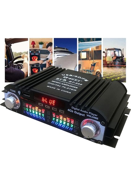 Bluetooth 5 0 Hıfı Ses Amplifikatörü 4 Kanallı Dijital Ses Amplifikatörü Ev Ses Sistemleri Araba Karaoke USB Sd Aux&#39 U (Yurt Dışından) indirimleri