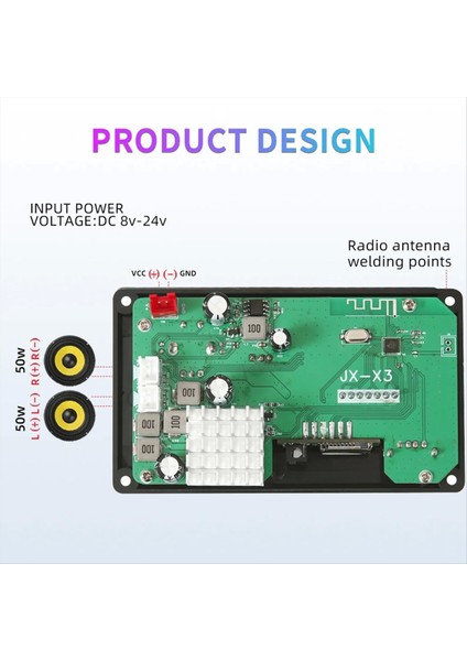 50W Amplifikatör Dıy Mp3 Kod Çözücü Kart Bluetooth 5 0 Dc 8-24V Araba Mp3 Çalar (Yurt Dışından) modelleri
