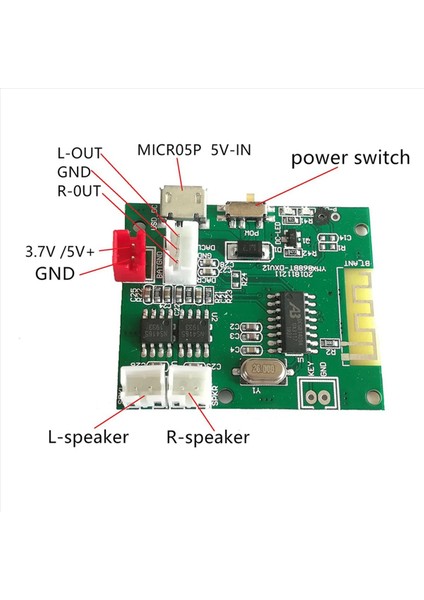 2x Bt5 2 Kablosuz Modül Güç Amplifikatörü Pcba Modülü 2 x 5W Ses Oynatıcı Kart (Yurt Dışından) indirimleri