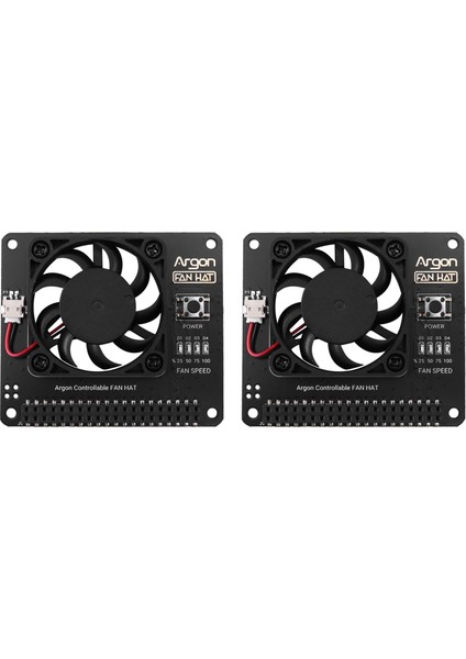 Raspberry Pi 4/3 Soğutma Fanı Için 2x Argon Fan Şapkası Ayarlanabilir Hız / 40MM Büyük Fan Raspberry Pi4 (Yurt Dışından)