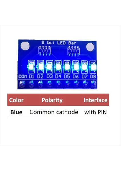 10PCS 3 3V 5V 8 Bit Mavi Ortak Katot LED Gösterge Modülü Dıy Kiti Arduino Nano Uno Ahududu Pi 4 Nodemcu V3 (Yurt Dışından) modelleri