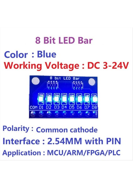 10PCS 3 3V 5V 8 Bit Mavi Ortak Katot LED Gösterge Modülü Dıy Kiti Arduino Nano Uno Ahududu Pi 4 Nodemcu V3 (Yurt Dışından) fırsatları