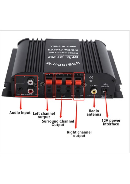 Hifi Ses Amplifikatörü Dijital 4 Kanal Ses Amplifikatörü Bluetooth Karaoke Player Fm Radyo Desteği Uzaktan Kumanda Siyah (Yurt Dışından) modelleri
