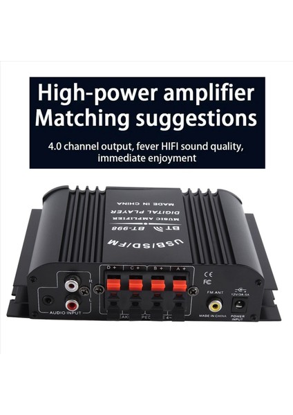 Hifi Ses Amplifikatörü Dijital 4 Kanal Ses Amplifikatörü Bluetooth Karaoke Player Fm Radyo Desteği Uzaktan Kumanda Siyah (Yurt Dışından) indirimleri