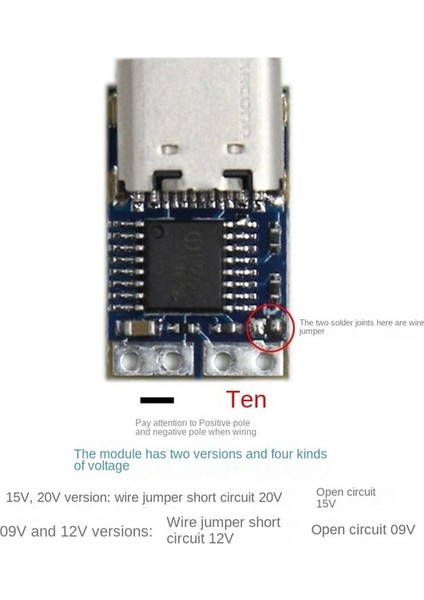 PDC004-PD Yasalı Modül PD23 0-Dc Dc Dc Tetikleme Uzatma Kablosu Qc4 Şarj Cihazı Type-C Tip Pd Yasası (9V) (Yurt Dışından)