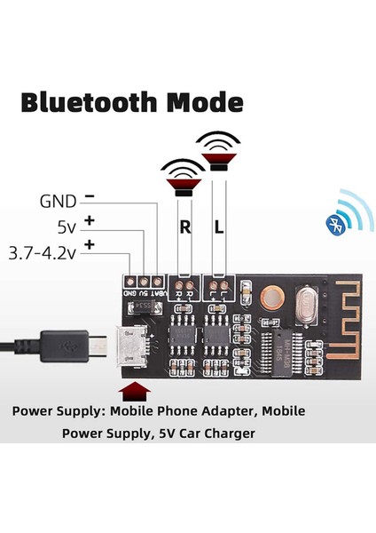 2x Bluetooth Amplifikatör Kartı 5W +5W Çıkış Gücü Dc 3 7V-4 2V/5V Mini Bluetooth Hoparlör Kartı (Yurt Dışından) modelleri