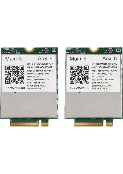2x LT4120 X5 Lte T77W595 796928-001 4g Wwan M 2 150MBPS Hp Elite Için Lte Modem X2 840 850 G3 640 650 645 G2 Yeşil (Yurt Dışından)