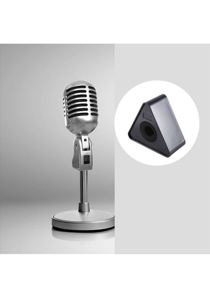 10PCS Mikrofon Markflag Mic Station Cube Triangle Röportaj Kutusu Stand Bayrakları Şekilli Tutucu Enjeksiyon Siyah (Yurt Dışından)