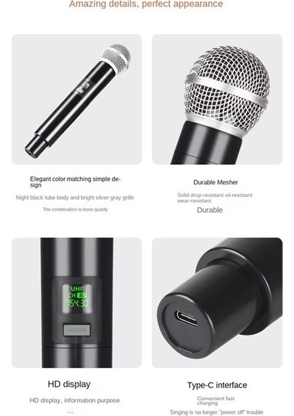 Kablosuz Mikrofon Profesyonel Uhf Kayıt Karaoke El Taşıyıcı 1 Kanal Lityum Pil Sahne Kilise Partisi Okulu (Yurt Dışından) modelleri