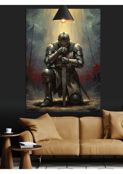 Zırhlı Şövalye Dekoratif Kanvas - Mdf Ahşap Tablo modelleri