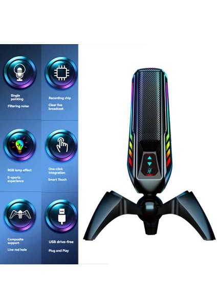 Pc Kayıt Mikrofonu Için USB Mikrofon Bilgisayar Oyun Mikrofonu Masaüstü Dizüstü Dizüstü Bilgisayarla Campatible (Yurt Dışından) fiyatları