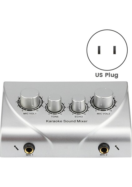 Karaoke Ses Mikseri Taşınabilir Ses Mikseri Profesyonel Ses Sistemi Karaoke Çift Mikrofon Girişleri Ses Ses Mikseri Gümüş (Abd) (Yurt Dışından) fırsatları