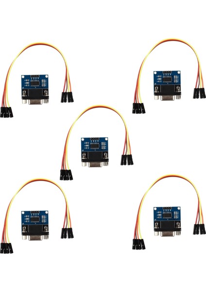 5x MAX3232 RS232 Ttl Dönüştürücü Modülüne Seri Bağlantı Noktası 20 Jump Kablosu ile Db9 Konektörü (Yurt Dışından)