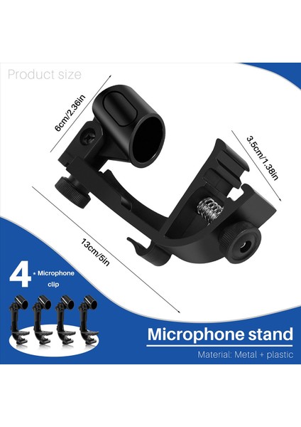 4 Pcs Mikrofon Klip Klip Klip Şok Geçirmez Mikrofon Klip Mikrofon Stand Şok Geçirmez Müzik Enstrüman Aksesuarları (Yurt Dışından) fırsatları