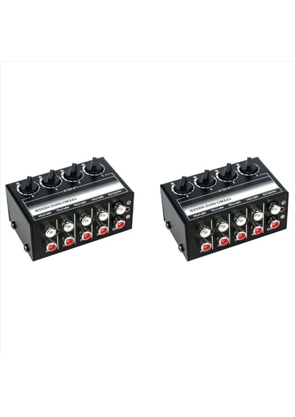 2x 4 Kanal Stereo Ses Mikseri Desteği Rca Giriş ve Çıkış Mini Pasif Stereo Karıştırıcı Ayrı Ses Kontrolleri (Yurt Dışından)