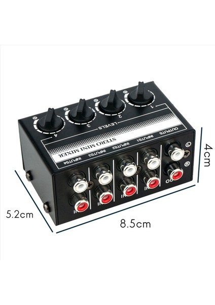 2x 4 Kanal Stereo Ses Mikseri Desteği Rca Giriş ve Çıkış Mini Pasif Stereo Karıştırıcı Ayrı Ses Kontrolleri (Yurt Dışından) fırsatları