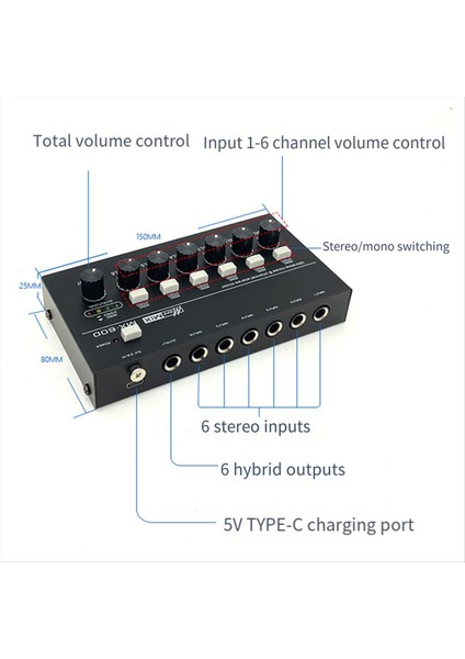 MX600 Ultra Düşük Gürültülü 6 Kanallı Çizgi Mikrofonu Stereo/tek Parça Anahtarı Mikrofon Önsöz (Yurt Dışından) indirimleri