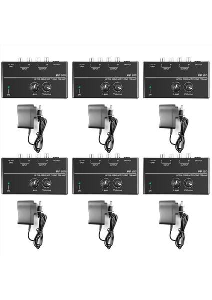 6x Ultra Kompaks Fono Preamp PP500 Bas Tiz Denge Hacim Ayar Pre-App Turn Tablası Preampfificador Abd Fişi (Yurt Dışından)