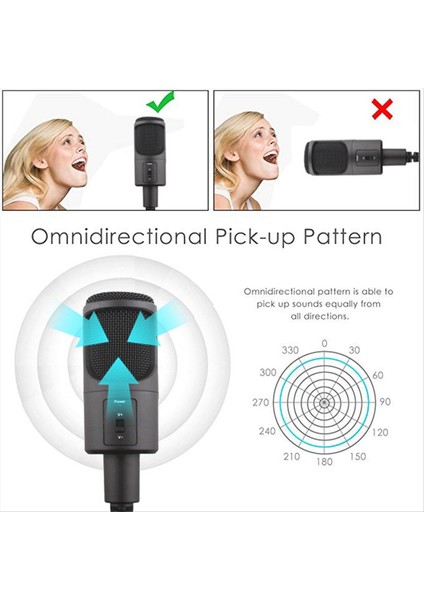 Pc USB Mikrofon Podcast Kondenser Mikrofonu Akış Oyun Podcast Kayıt Dizüstü Bilgisayar Için Katlanabilir Tripodlu (Yurt Dışından) fırsatları