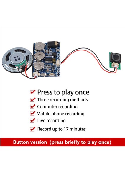 17 Dakika Ses Sesli Müzik Kaydedici Kurulu Çip Programlanabilir Müzik Modülü Tebrik Kartı Kendi Yapımı (Yurt Dışından)