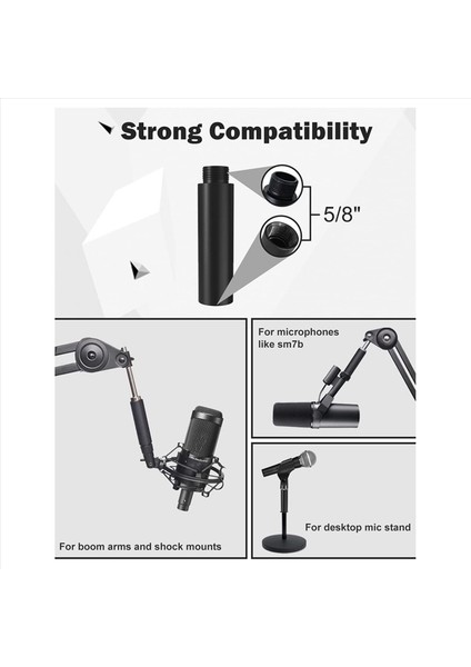 8 Adet Mikrofon Standı Uzatma Tüpü 5/8 Inç Dişi Ila 5/8 Inç Erkek Mikrofon Uzatma Çubuğu Masa Standları ve Kol Standı Için (Yurt Dışından) fiyatları