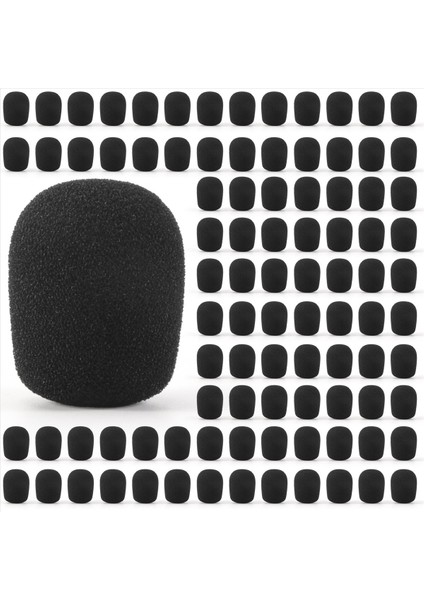 100PCS Mikrofon Kulaklık Izgara Ön Cam Sünger Köpük Siyah Mikrofon Kapak 30MMX8MM (Yurt Dışından)