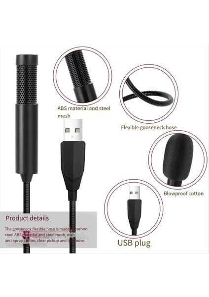 USB Bilgisayar Mikrofon Taşınabilir Mini Mikrofon Kablolu Kapasitans Mikrofon Karaoke Mikrofon Dizüstü Bilgisayar Için (Yurt Dışından) fiyatları