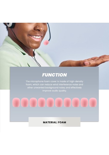 10 Paket Yaka Kulaklık Mikrofon Ön Cam Mikrofon Sünger Köpük Örtü Mini Boyutu Lavalier Mikrofon Ön Cam Pembe (Yurt Dışından) fiyatları