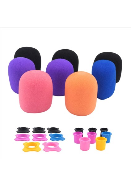 El Mikrofon Koruma Silikon Halkası Anti Yuvarlanma Alt Çubuklu Kovan Tutucu Mikrofon Kapaklar Köpük (Yurt Dışından)